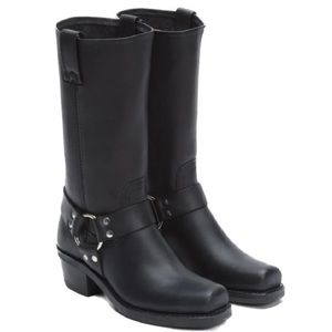 Frye Black Leather Harness Boots 12R Boots